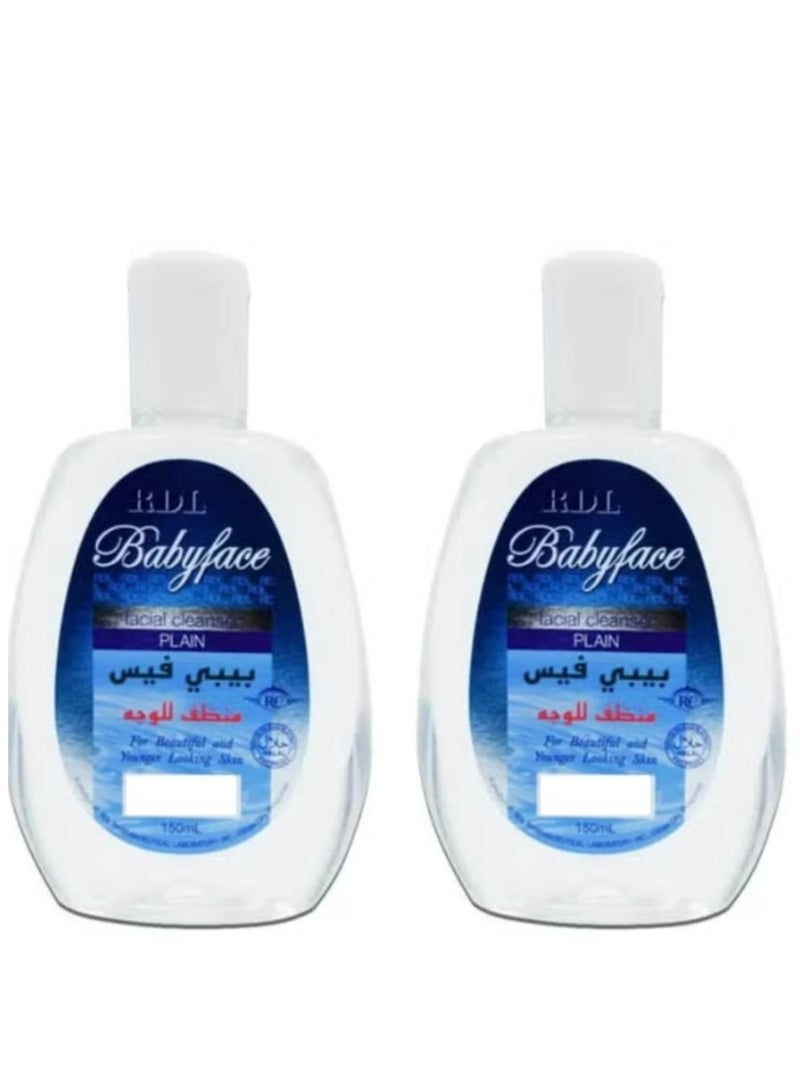 ار دي ال منظف ​​الوجه العادي من بيبي فيس 150 مل، قطعتين