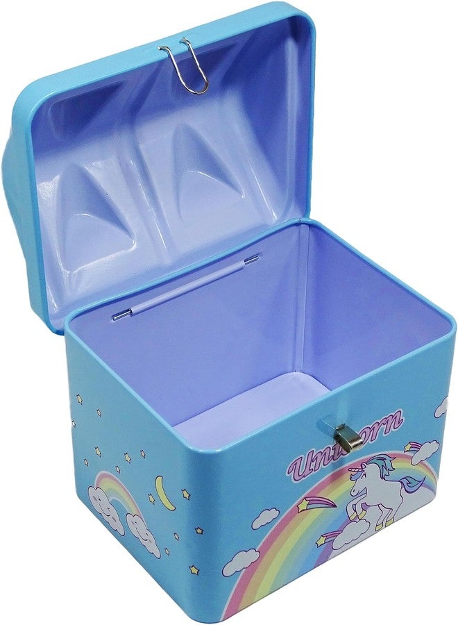 DISHVY® Combo of Pink and Blue Unicorn Design Hut Shape Piggy Bank |Includes Lock and Key|Unicorn Coin Bank | Money Box| Gullak for Kids|Birthday Party Return Gift - Image 5