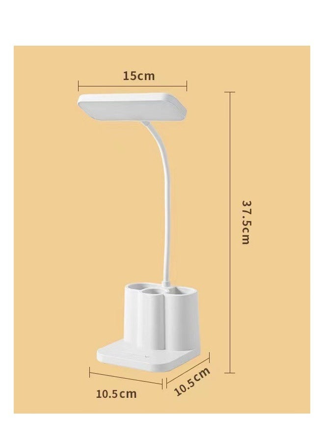 مصباح مكتبي LED، مصباح طاولة للقراءة، 3 أوضاع لونية قابلة للتعتيم، مصباح مكتبي LED مرن 360 درجة مع USB، تحكم باللمس، مصباح مكتب للدراسة للمكتب المنزلي