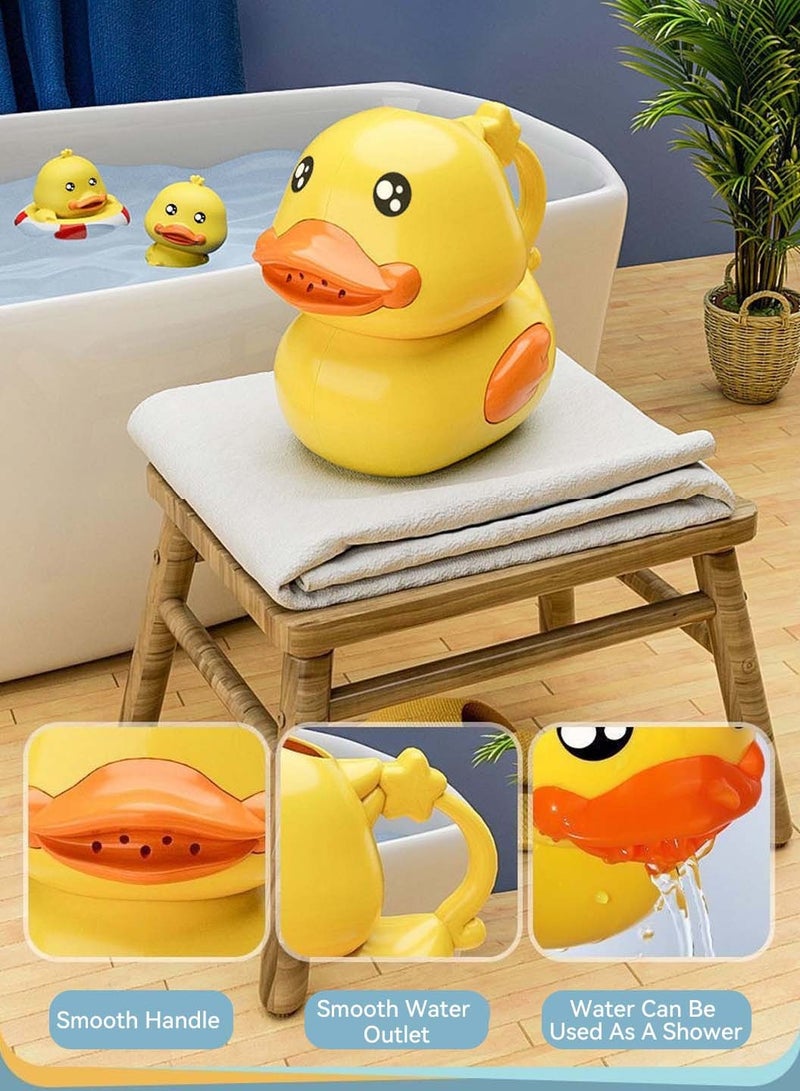 موفانت مجموعة ألعاب حمام للأطفال مكونة من 9 قطع، على شكل بط أصفر مع مسدس مياه ودلو تخزين، ألعاب حوض مياه للأطفال الصغار - Image 2