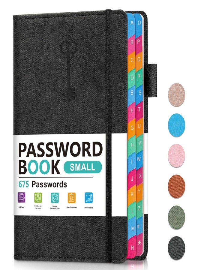 hi!SCI Small Password Keeper Book with Colorful Alphabetical Tabs, Hardcover Password Log-book for Internet Password and Website Address, 5.8"×8.4" Password Notebook for Home Office (Blue) - Image 1