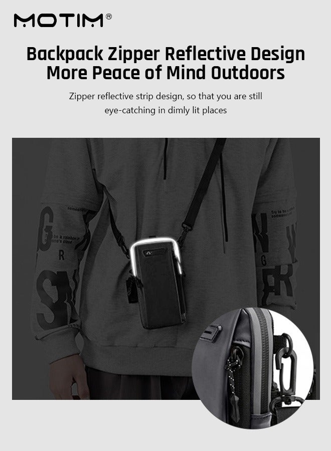 Motim Sports Armband Mobile Phone Arm Bag Multifunctional Crossbody Bag Passport Travel Wallet Bag Mobile Phone Holder up to 7 Inches for Running Jogging Yoga Hiking Grey - Image 5