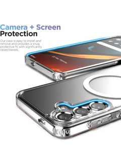Generic Samsung Galaxy S25 Plus, Magnetic Case, Compatible with MagSafe Wireless Charging, Anti-Scratch Bumper Cover (Clear), TPU - PC  - Image 4