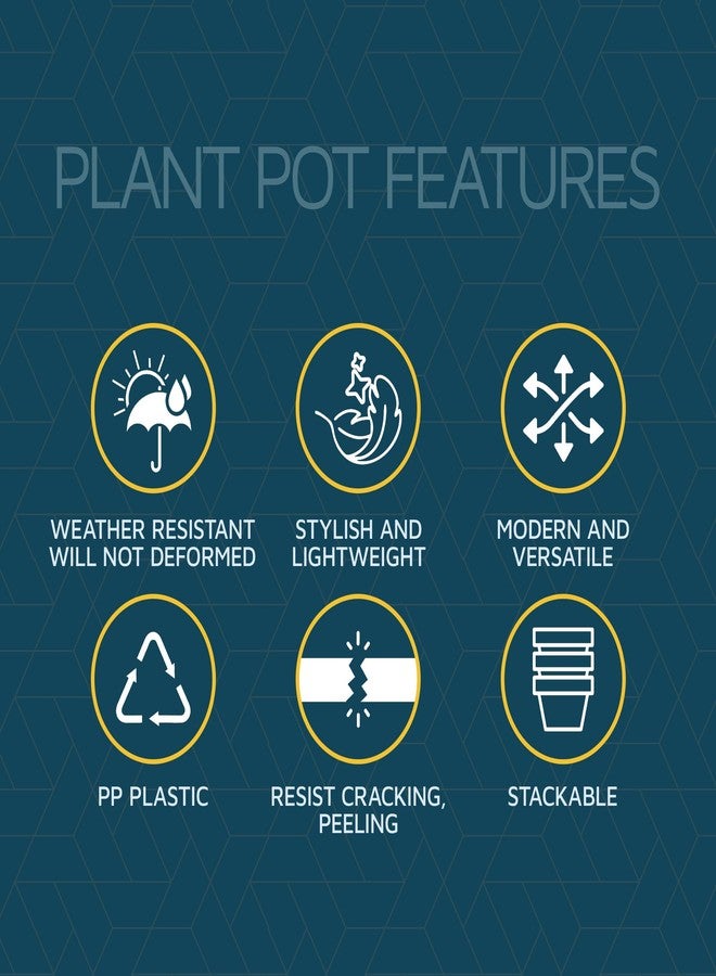 LifeMaster Mint 6-Inch Plant Pots with Drainage & Saucers 24 Pack, Indoor & Outdoor Planters for Houseplants, Herbs, and Flowers, Durable & Weatherproof Material, Stackable, Lightweight, Minimalist Design - Image 5