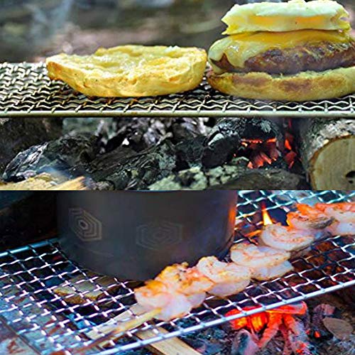 ZipSeven Camping Bushcraft Backpacker Grill Welded Stainless Steel Campfire Cooking Grate High Strength Outdoor Mesh Gear for Camping, Hiking, and Backpacking Family 2-Pack - Image 4