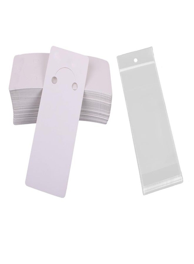 Quupy 100 Sets Keychain Display Cards with Self-Sealing Bags Display Keyring Cardstock Holder Long Keychain Cards Holder for Displaying Keyring Keychains Jewelry Packaging(5.9X2inch) - Image 1