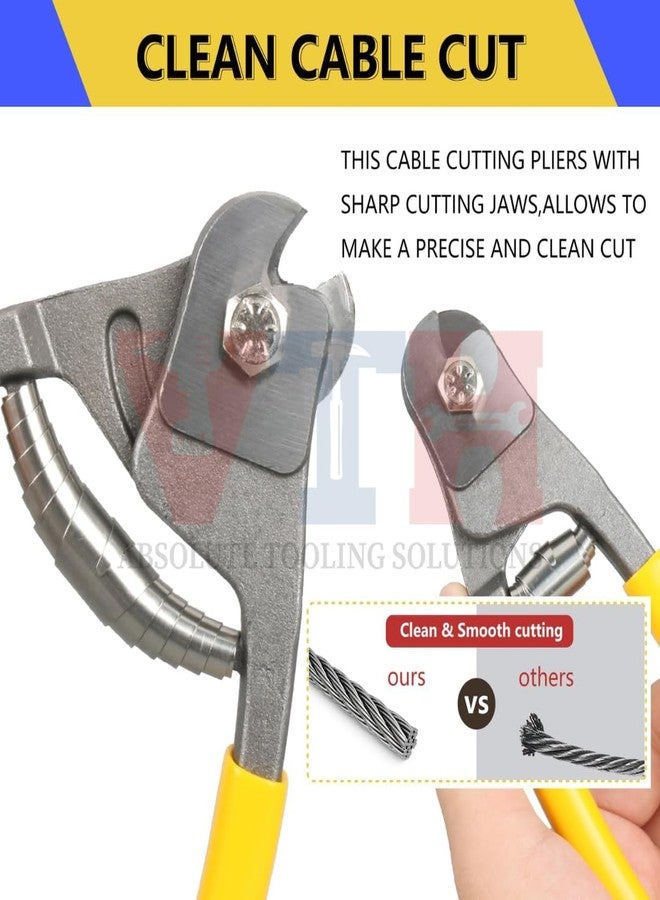 VTH WITH TAGLINE ABSOLUTE TOOLING SOLUTIONS قاطع أسلاك فولاذي مقاوم للصدأ من VTH® | قاطع كابلات شديد التحمل مزود بقفل أمان، تصميم زنبركي مريح لقطع نظيفة حتى 4 مم من الأسلاك، مثالي للأسوار والدرابزينات وفرامل الدراجات - Image 5