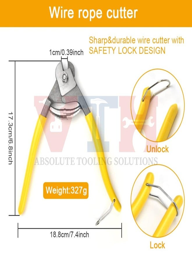 VTH WITH TAGLINE ABSOLUTE TOOLING SOLUTIONS قاطع أسلاك فولاذي مقاوم للصدأ من VTH® | قاطع كابلات شديد التحمل مزود بقفل أمان، تصميم زنبركي مريح لقطع نظيفة حتى 4 مم من الأسلاك، مثالي للأسوار والدرابزينات وفرامل الدراجات - Image 3