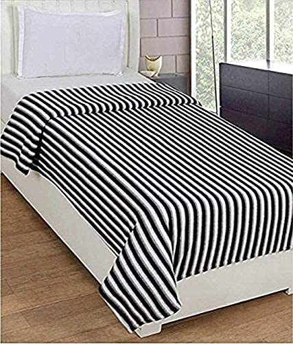 STARNSTYLE بطانية تبرع خفيفة الوزن مخططة من بولار فليس بحجم سرير مفرد 300 TC لجميع الفصول 152 × 230 سم عبوة من 1 - Image 2