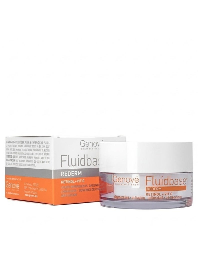 Genove Genové Fluidbase Anti-Aging Moisturizing Cream (30ml) with Retinol, Vitamin C & Hyaluronic Acid | Face Wrinkle Cream & Brightening Daily Moisturizer - Image 1