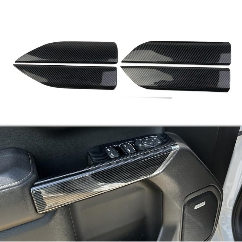 Fewshaw Carbon Fiber Inner Door Handrail Handle Cover Trim for 20192025 Chevy Silverado 1500GMC Sierra 1500 for 20202025 SierraSilverado 2500 3500 HD Crew cab 4Door