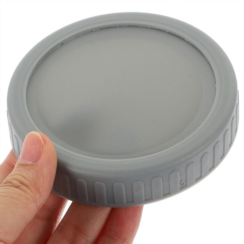 Wide Mouth Mason Jar Lids Silicone Split-type Seal Covers Gray Silicone Gaskets 2 Sets Reusable Kitchen Jar Protectors for Canning and Storage - Image 4