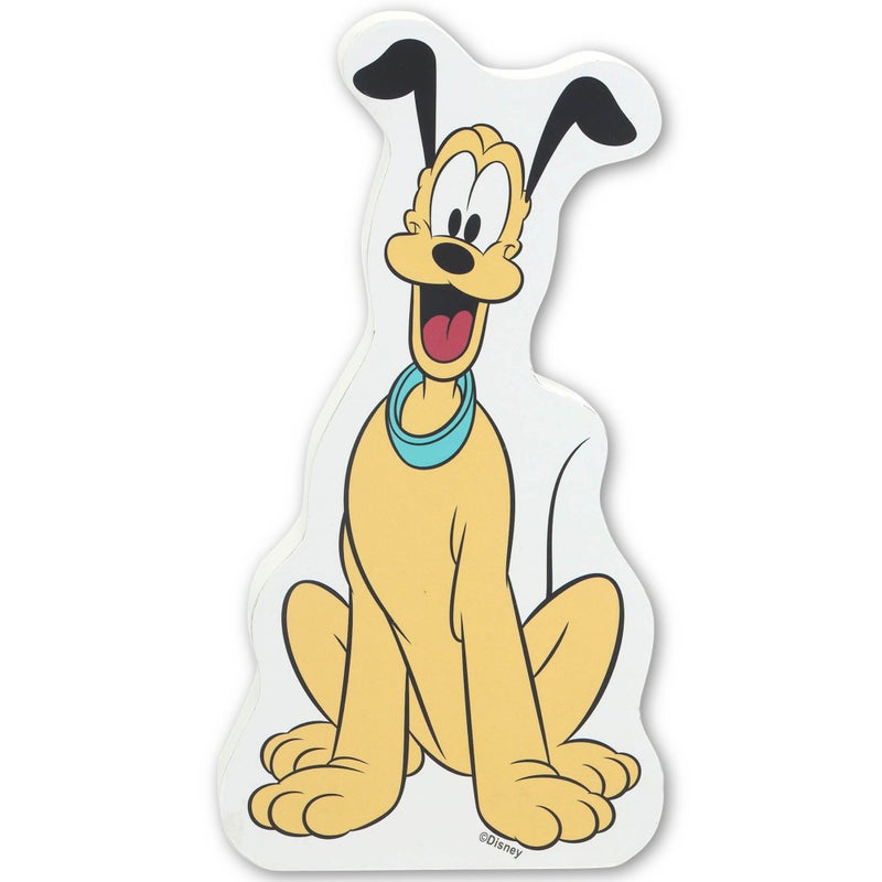 Open Road Brands Disney Pluto Shelf Sitter Decor - Chunky Wood Block Decoration for Kids' Bedroom or Play Room - Image 1