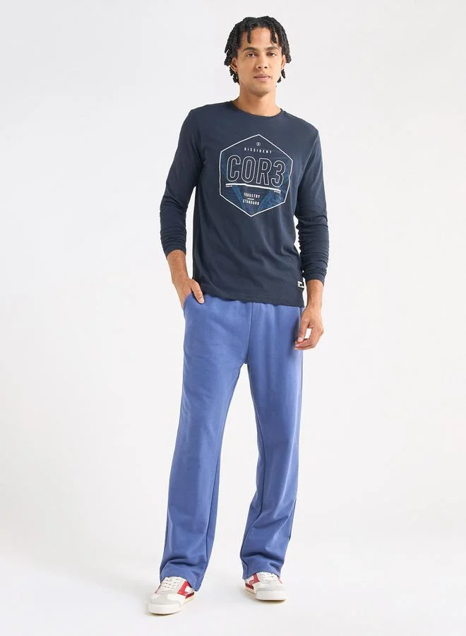 Splash FAV Solid Track Pants with Drawstring Closure and Pockets
