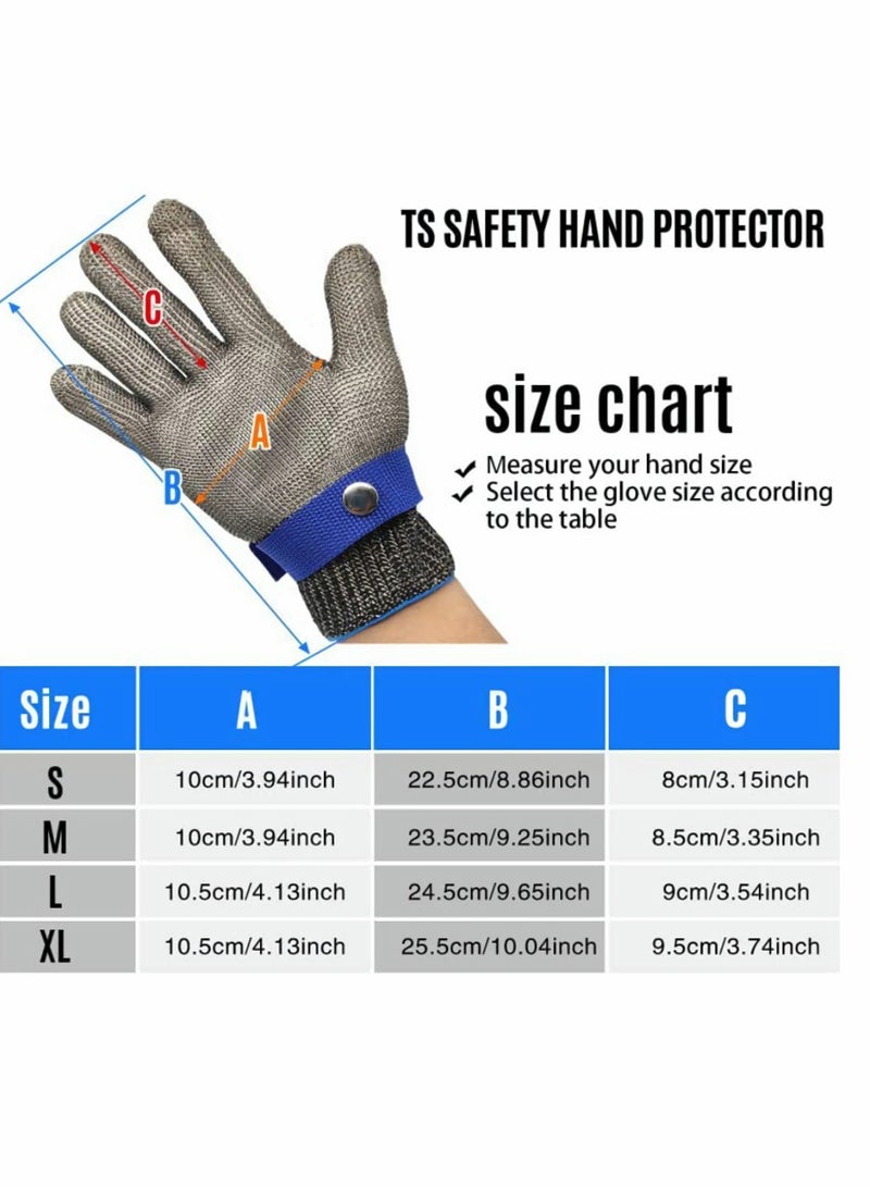 Stainless Steel Wire Metal Mesh Cut-Resistant Gloves for Butchering, Slicing, Chopping, and Peeling - Safety Work Gloves for Enhanced Protection - Image 5