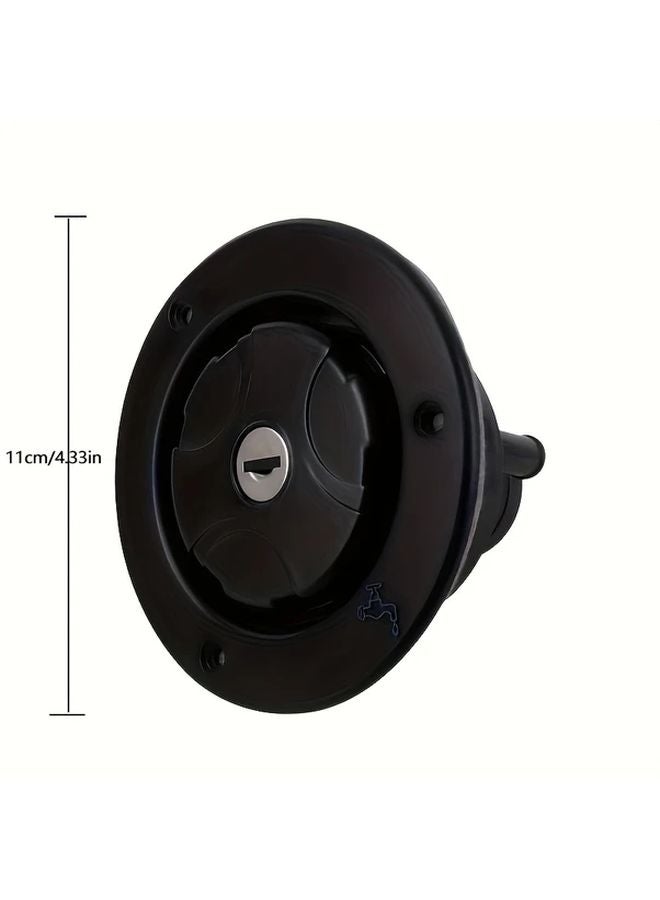 Black RV Water Inlet Gravity Fill Port with Lock and 2 Keys for Campers Trailers Boats - Image 3