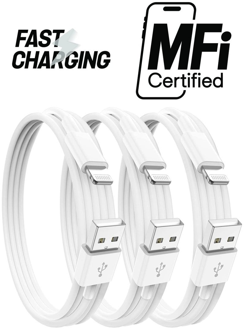 Generic iPhone Charger Cable , 3Pack [Apple MFi Certified] Long Lightning to USB Cable 2 meter, Apple Fast Charging Lead for Apple iPhone 13 Pro/12 Pro Max/12 Mini/11/X/XS/XR/XS  - Image 1