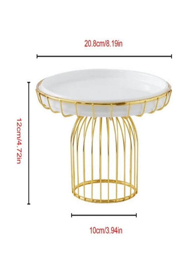 MAXXINN Metal Round Cupcake Stand White and Gold Multipurpose Serving Stand Perfect for Weeding, Birthday Party - Image 2