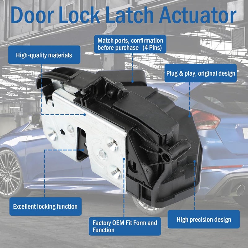 Qagea Rear Left Driver Side Door Lock Latch Actuator - 4 Pins for Ford and Lincoln Models - Image 5