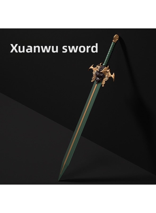 Toy Sword Simulation Vermilion Sword Shield Children's Toy Sword Soft Rubber Material PU Sword Set Sword Toy-Color:Xuanwu Sword  - Image 1