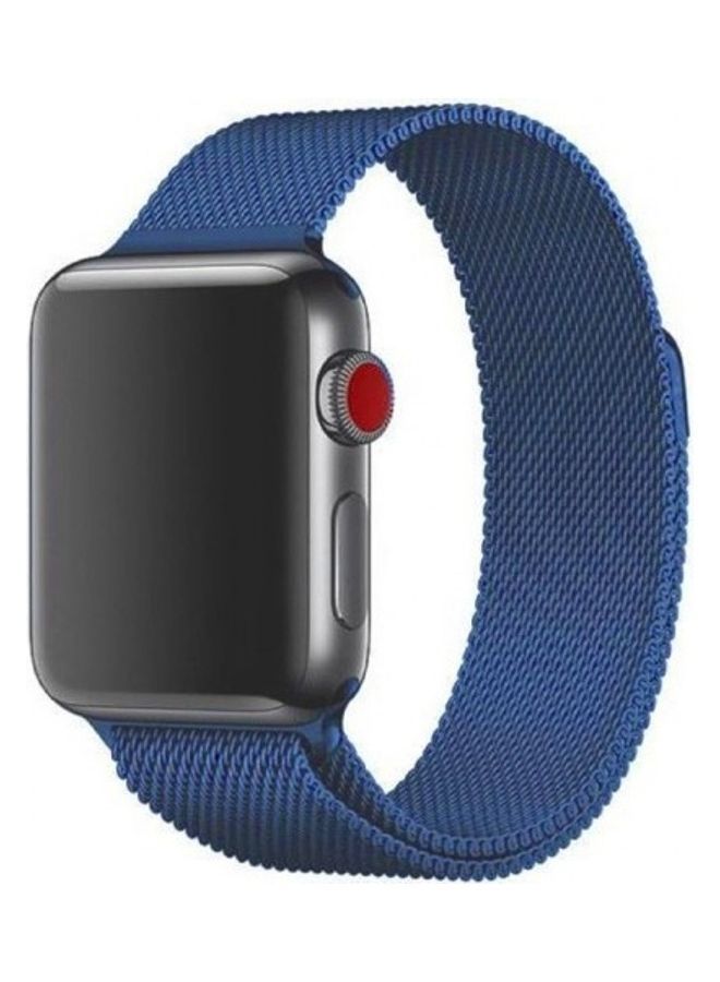 Stainless Steel Milanese Loop Mesh Band for Apple Watch 7/6/SE/5/4/3/2/1 42mm/44mm/45mm Blue