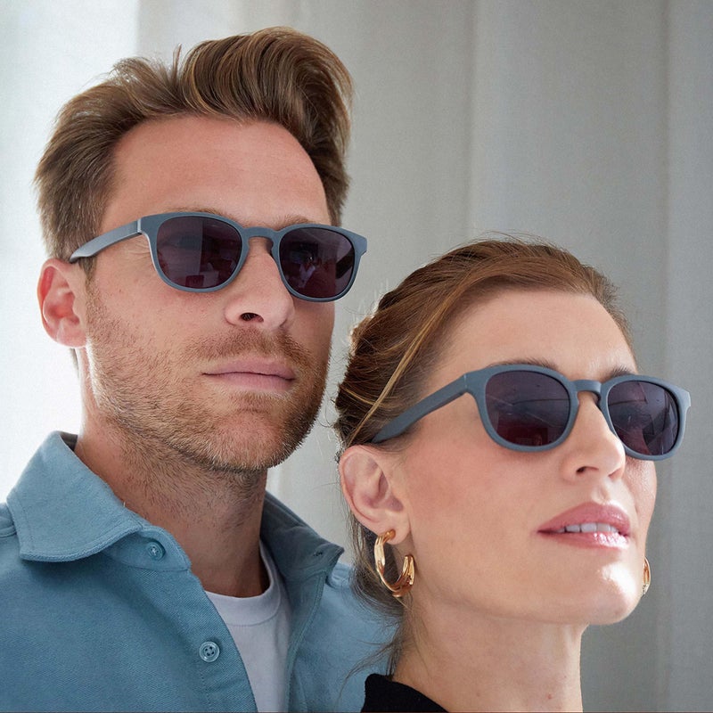 OPULIZE POP Classic Reading Sunglasses for Women Men,Tinted Lens with UV400 Protection,Scratch Resistant Round Chunky Frame with Spring Hinges, Matt Grey +1.50 (Pack of 1) - Image 3