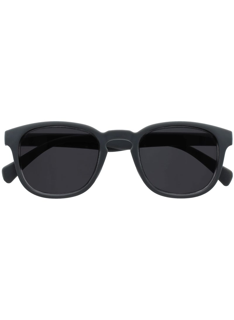 OPULIZE POP Classic Reading Sunglasses for Women Men,Tinted Lens with UV400 Protection,Scratch Resistant Round Chunky Frame with Spring Hinges, Matt Grey +1.50 (Pack of 1) - Image 1