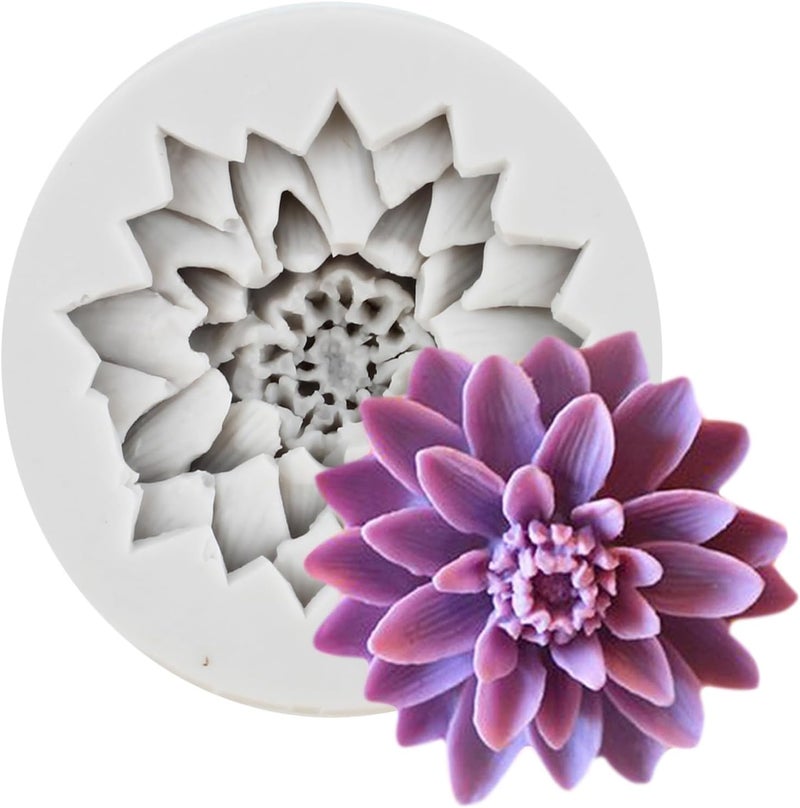 MINFEIDMS Flower Silicone Molds Daisy Flower Fondant Silicone Molds For Cake Decorating Cupcake Topper Candy Chocolate Gum Paste Polymer Clay - Image 1