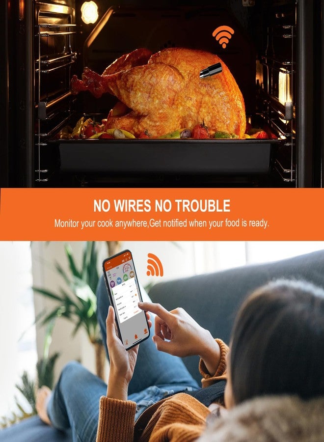 Dewjom Wireless Meat Thermometer - Digital Cooking Thermometer with Wireless Probe - 500Ft Remote Range Food Thermometer - with iOS & Android Read App -Preprogrammed Temperatures for BBQ, Oven, Grill - Image 4