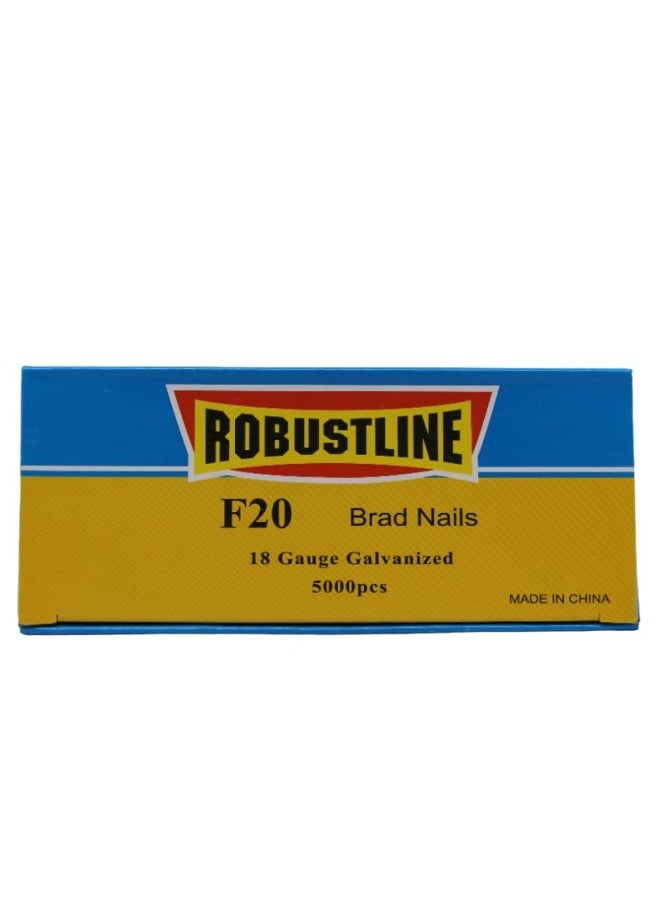 ROBUSTLINE F20 Brad Nails 18 Gauge Galvanized 5000 Pcs Per Box - Image 1