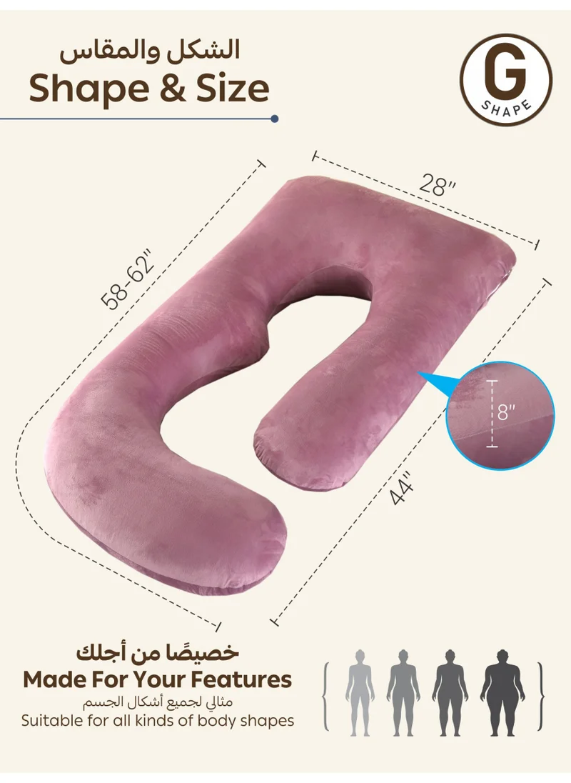 دوناتيلا وسادة الحمل دعم الظهر والوركين والساقين والبطن صوف ناعم لون بينك