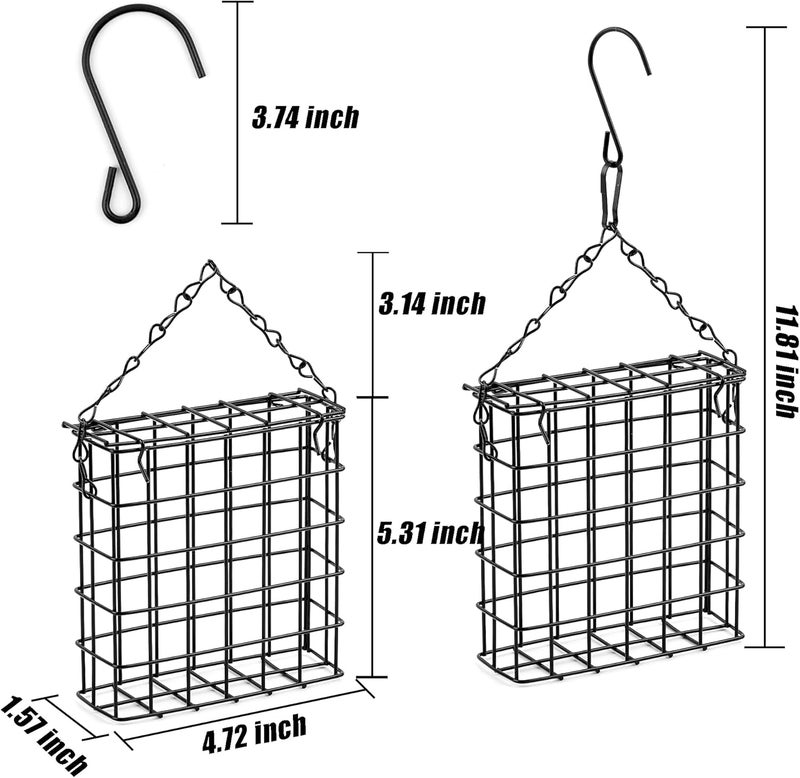Shitailu 2Pcs Suet Bird Feeders, Outdoor Garden Cages for Outside Hanging, Single Suet Cake, One Suet Capacity - Image 2