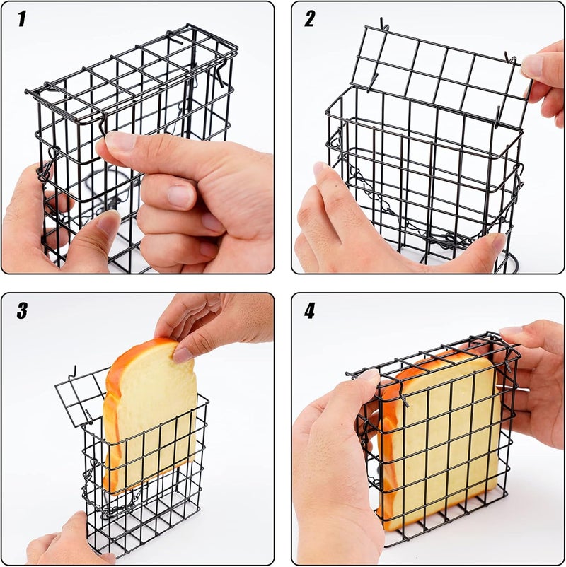 Shitailu 2Pcs Suet Bird Feeders, Outdoor Garden Cages for Outside Hanging, Single Suet Cake, One Suet Capacity - Image 4