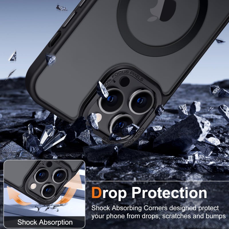 Hython Case for iPhone 14 Pro Max Case Magnetic Translucent Matte Phone Cases 6.7" [Compatible with MagSafe] Thin Slim Fit Shockproof Bumper Hard Protective Cover for Women Men Girls, Frosted Black - Image 5