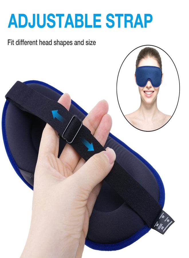 LYSIAN 3D Sleep Mask for Side Sleepers, Blackout Eye Mask with No Pressure on Eyes, Adjustable Comfortable Blindfold with 5 Pairs of Ear Plugs for Sleeping, Travel, Nap, Blue - Image 4