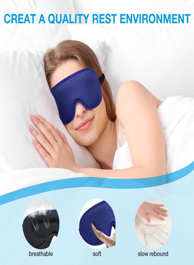 LYSIAN 3D Sleep Mask for Side Sleepers, Blackout Eye Mask with No Pressure on Eyes, Adjustable Comfortable Blindfold with 5 Pairs of Ear Plugs for Sleeping, Travel, Nap, Blue - Image 5