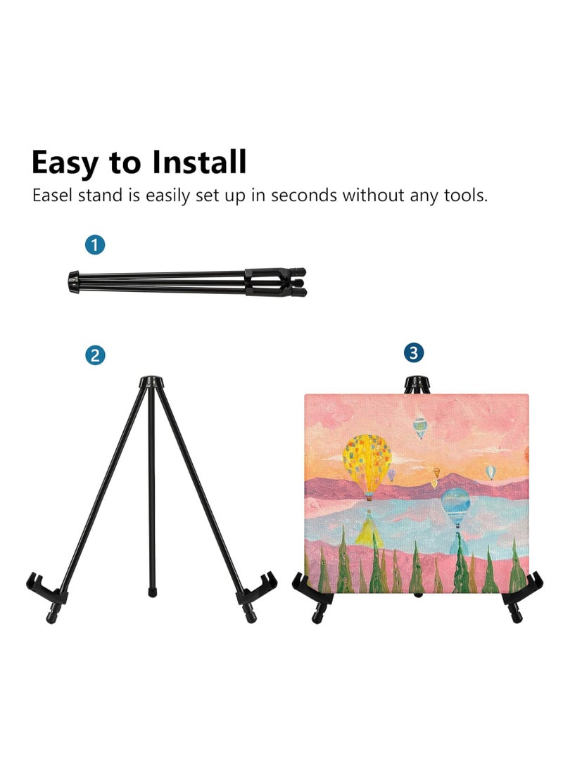 SYOSI 14" High Tabletop Instant Display Easel - Black Steel Small Desktop Easel Stand with Adjustable Holders for Paintings, Posters and Store Signs(1 Pack)  - Image 4