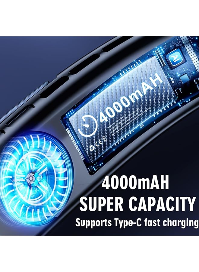 إيروريكس مروحة رقبة محمولة بدون شفرات مروحة رقبة محمولة قابلة لإعادة الشحن بقوة 4000 مللي أمبير في الساعة مع تدفق هواء بارد 360 درجة و5 سرعات وتصميم بدون استخدام اليدين للسفر والاستخدام الداخلي - Image 5