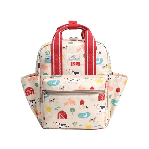 Itzy Ritzy Toddler Backpack - Daycare Bag - Features Adjustable Shoulder Straps, 2 Side Pockets & Spacious Interior with Wipeable Fabric Lining & Name Label, Farm Backpack - Image 1