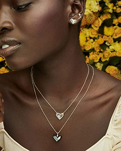 Kendra Scott Ari Heart Stud Earrings for Women, Fashion Jewelry, 14k Gold-plated, Iridescent Dichroic Glass - Image 3