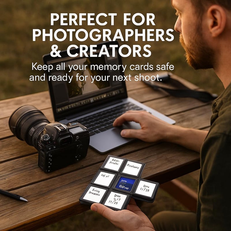 Acuvar 48 Slot SD/SDHC Memory Card Hard Plastic Case â€“ Durable ABS Portable SD Card Storage Box Organizer, Protective Hard Shell SD Card Carrying Case for Photographers, Anti-Shock & Waterproof - Image 4