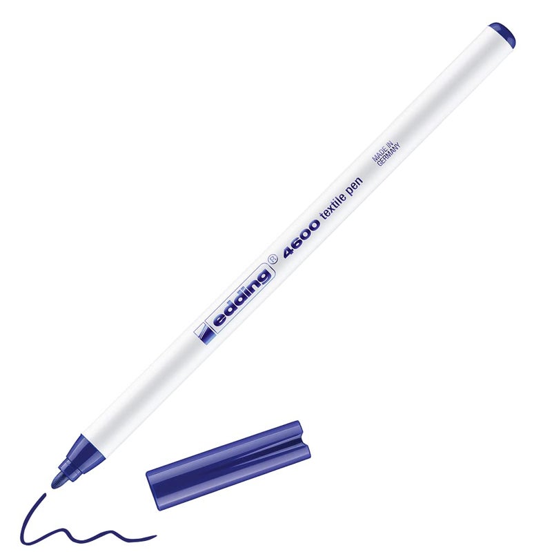 edding 4600 textile pen - blue - 1 pen - round nib 1 mm - permanent fabric pens for drawing on textiles, wash-resistant up to 60 °C - fabric pen - Image 4