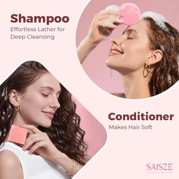 SAISZE Castor Oil Shampoo and Conditioner Bar, Hydrating and Moisturizing Hair, Natural Solid Shampoo for Hair Growth and Scalp Nourishment - Image 5