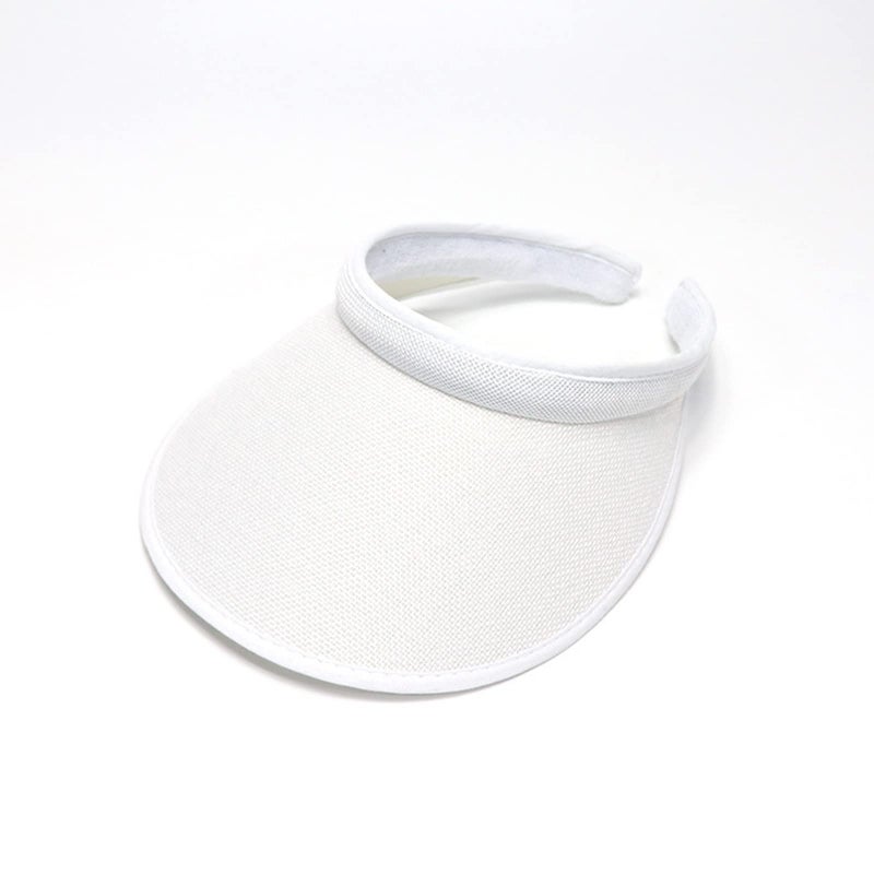 jecvxor Cloth Covered Slip-On Visor for Women, Adjustable Cap Sports Sun Visors for Men, Women's Clip On Golf/Tennis/Running Visor Hat (White) - Image 3