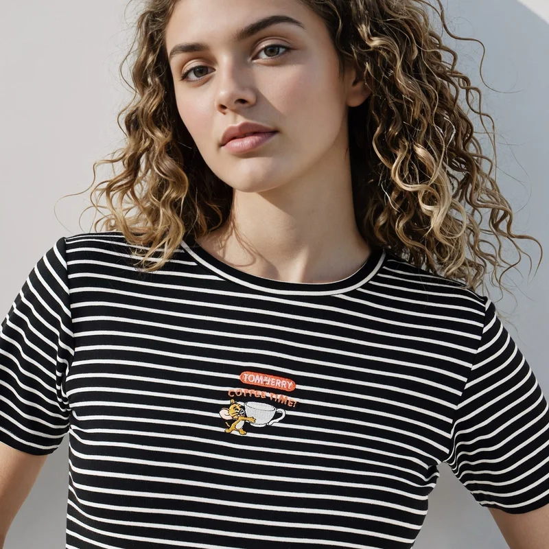 SP Characters Tom and Jerry Embroidered T-shirt