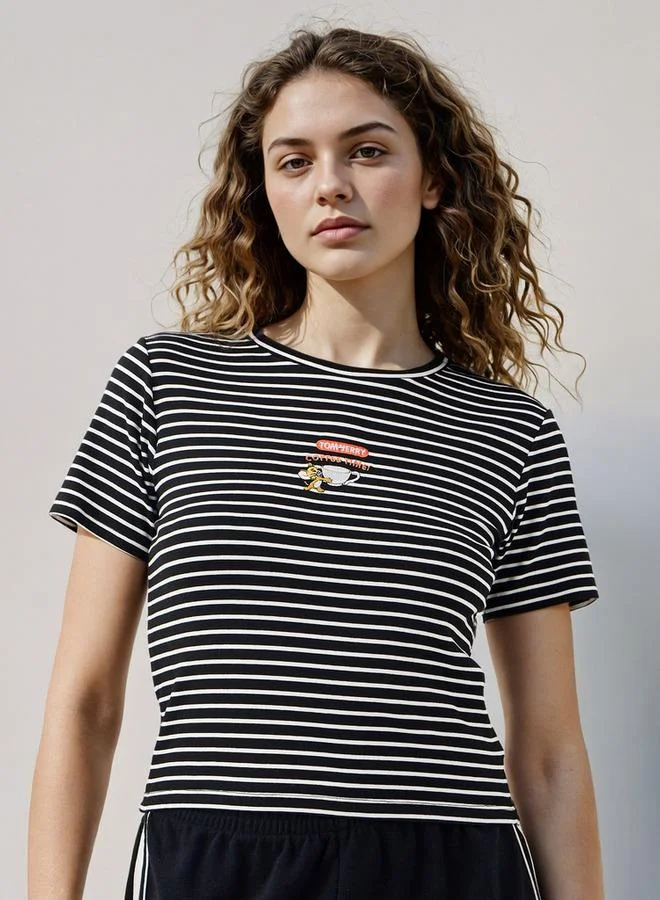 SP Characters Tom and Jerry Embroidered T-shirt