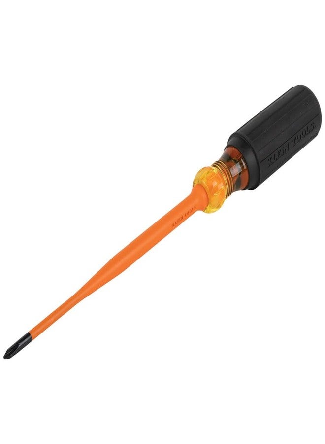 Klein Tools 6956INS Insulated Screwdriver, Made in USA, Screwdriver with 1000V Slim Profile Tip, #1 Phillips with 6-Inch Shank, Cushion-Grip Handle - Image 1