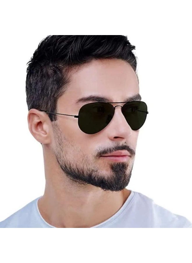 أفياتور النظارات الشمسية الكلاسيكية على طراز  نظارات شمسية مستقطبة إطار أسود مع عدسات الأشعة فوق البنفسجية - Image 3