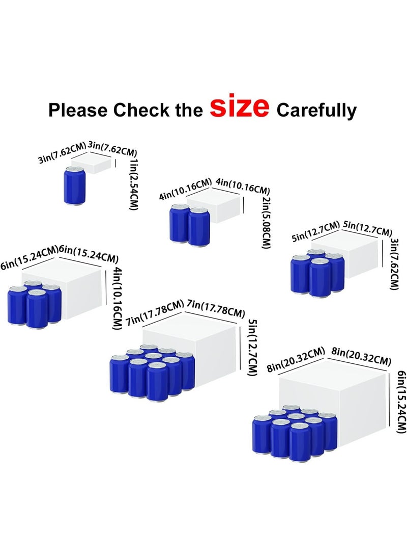 Bukela 6 Pcs White Acrylic Boxes for Display as Buffet Risers and Stands, Food Risers for Party, Table, including 8", 7", 6", 5", 4", 3" (Small, 6Pcs, White) - Image 2