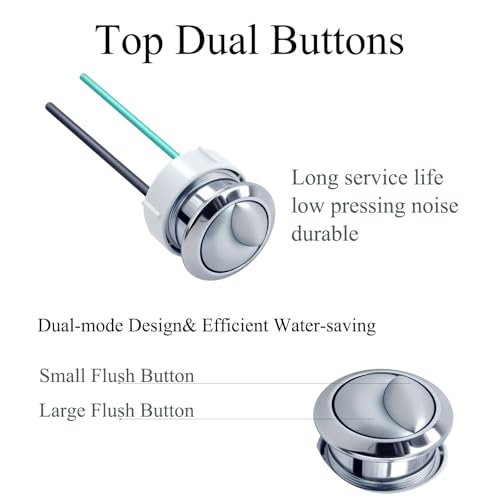 Lychee Light Dual Flushing Toilet Push Button Spare Parts,Top Toilet Button Replacement Compatible with Geberit & Kohler Part, Satin Chrome Toilet Parts with 1.5inch(38mm) Hole in the Toilet Tank Lid - Image 3